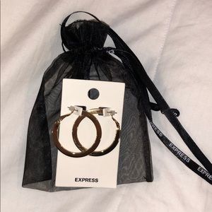 Gold hoop earrings brand new never worn